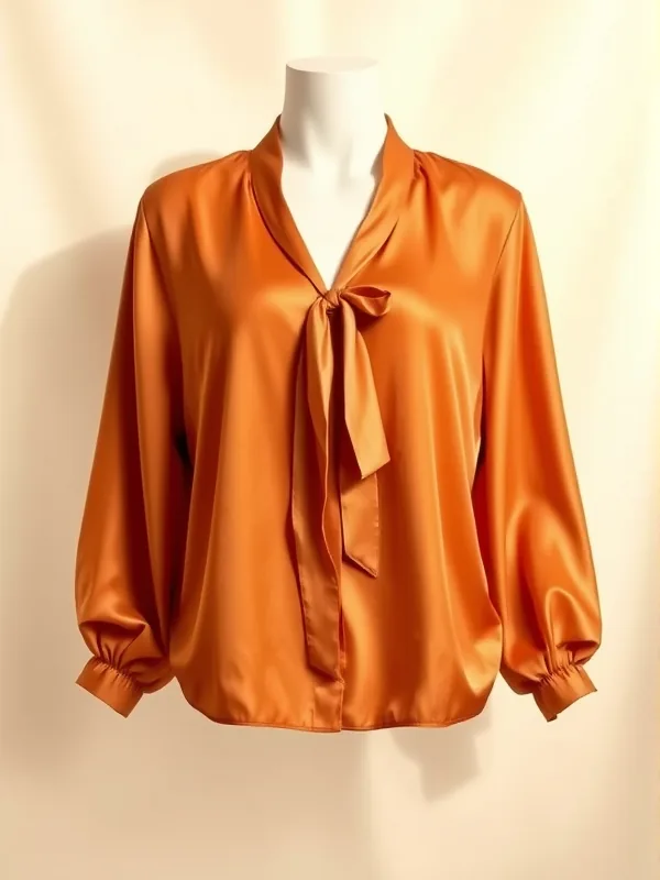 Inès Blouse — Silk Terracotta Ochre
